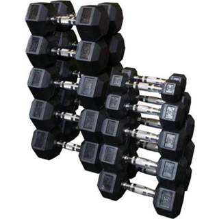 👉 Dumbbell rubber Body-Solid Hexagon - per Paar 7340085990609