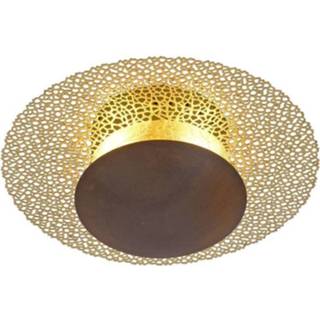 👉 Wit bruin bladgoud Paul Neuhaus NEVIS 6542-48 LED-plafondlamp 12 W Warm-wit Roest-bruin, (glanzend) 4012248314319