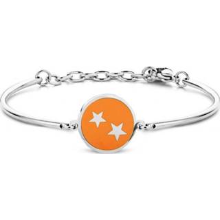 👉 Armband staal fantasiearmband active vrouwen oranje zilverkleurig CO88 Collection Zodiac 8CB 90324 Stalen met Hanger - Sterrenbeeld Tweelingen 15 mm One-size / 8719956246210