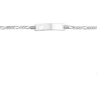 Graveer armband zilver active unisex TFT Graveerarmband Hart Figaro Plaat 4,2 mm 11- 13 cm 8718834072743
