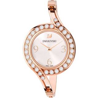 👉 Horloge edelstaal active lovely polshorloge rosegoudkleurig zilverkleurig rond vrouwen eraal quartz Swarovski 5452489 Crystals bangle rosekleurig 32 mm 9009654524895