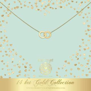 👉 Goud active vrouwen Gold Collection Heart to get NG12DOU18 Necklace double karma rings 14 krt 8719214217457