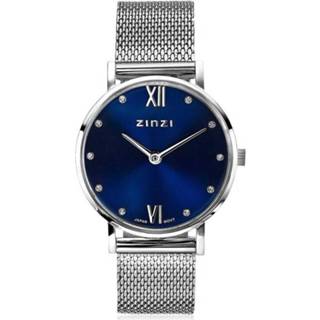 👉 Horloge edelstaal active zilverkleurig vrouwen eraal klepsluiting rond quartz blauw polshorloge Zinzi ZIW630M Lady + gratis armband 26 mm 7439646073018