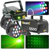 👉 Rook machine active BeamZ lichtset met Laser, PAR spots en 500W rookmachine 3578220605451