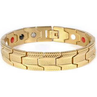 👉 Herenarmband edelstaal goud mannen Mendes heren armband Magneten Grid Gold 8720088552001